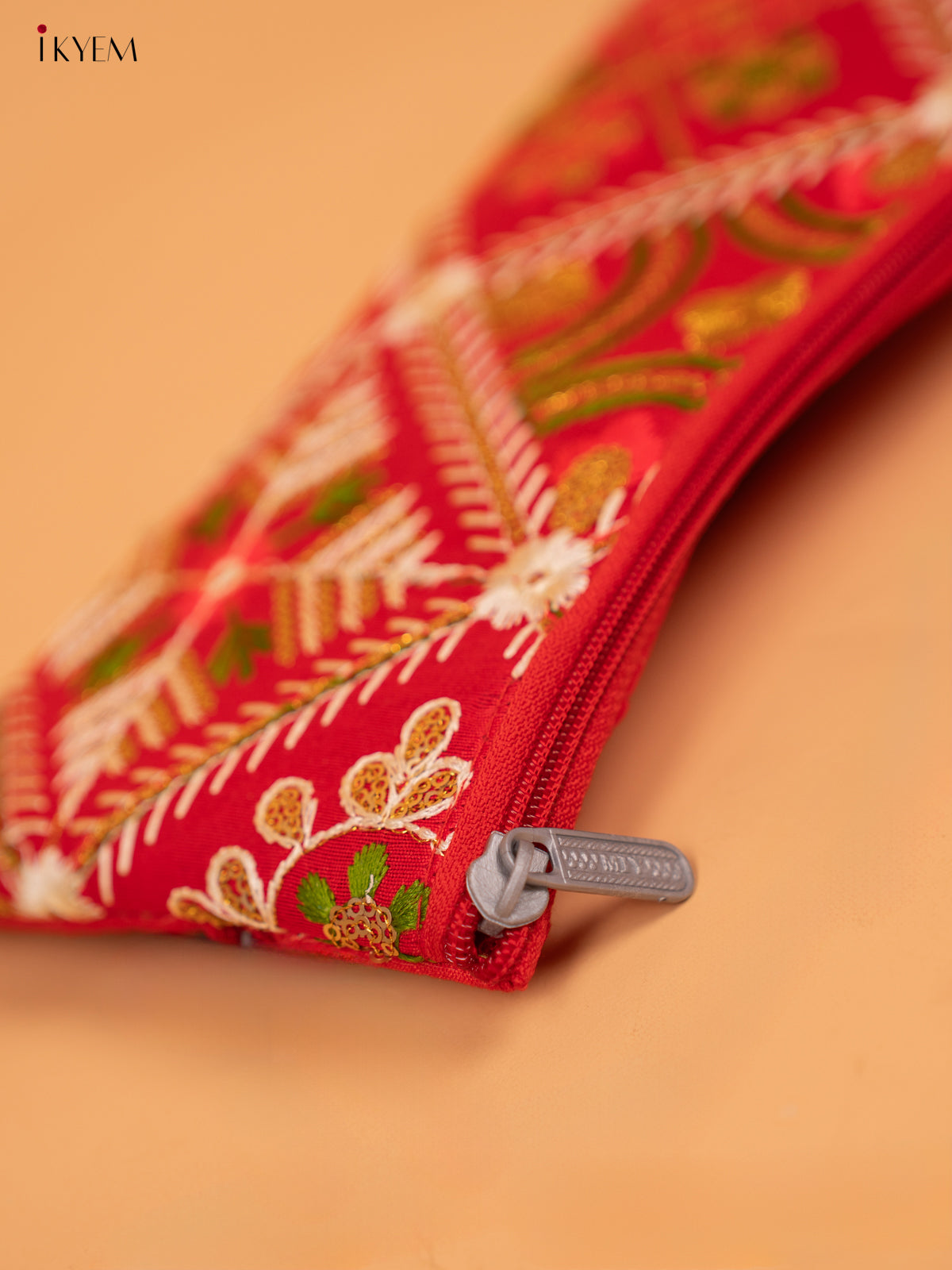 Designer Embroidered Pouch with zipper - KC28120