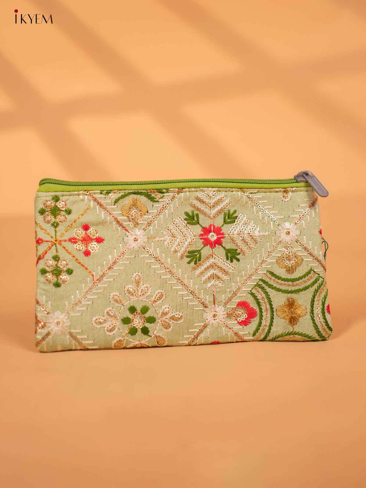 Designer Embroidered Pouch with zipper - KC28120