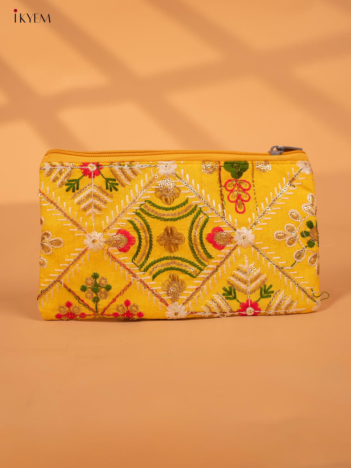Designer Embroidered Pouch with zipper - KC28120