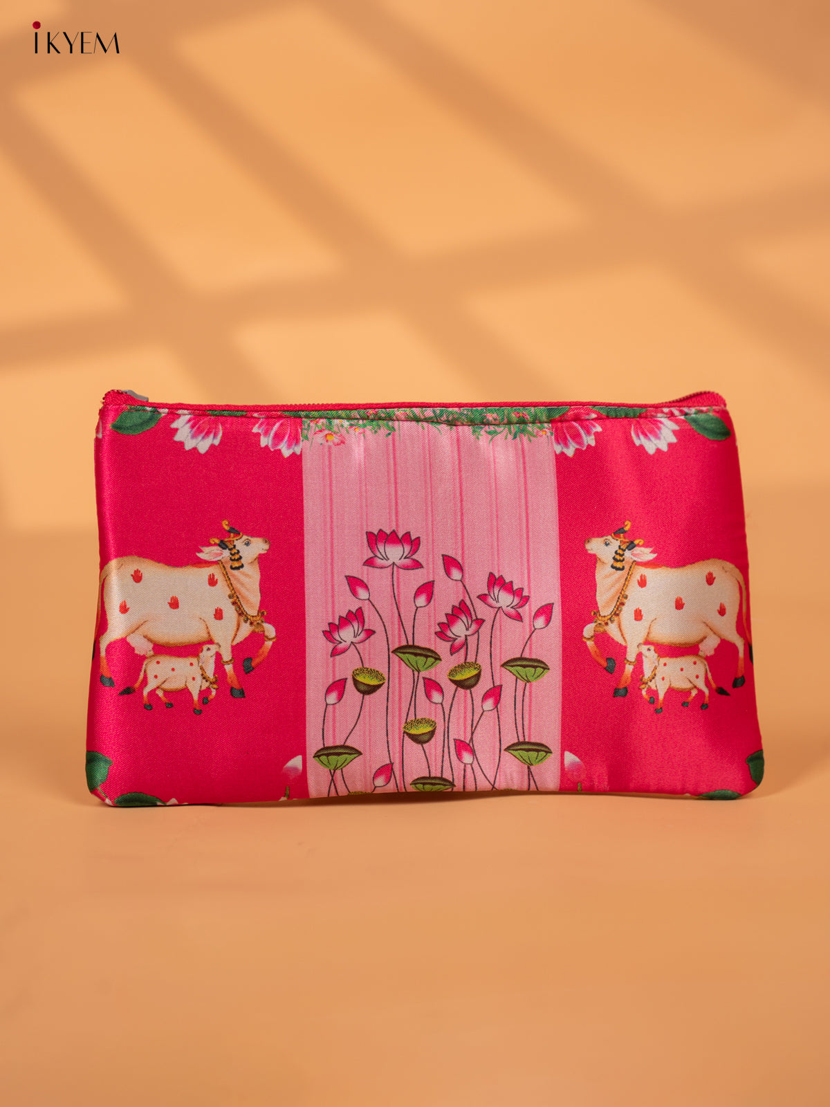 Digital Printed Pichwai Purse with zipper - KC28121