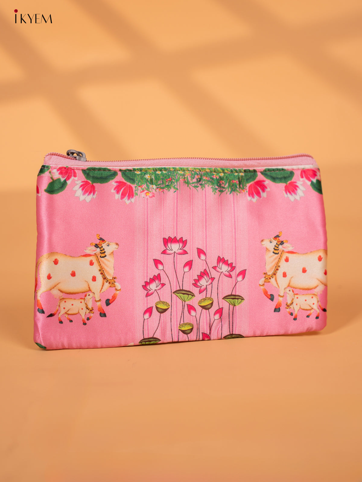 Digital Printed Pichwai Purse with zipper - KC28121