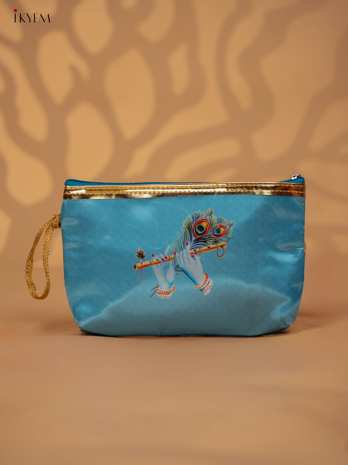 Digital Printed Krishna Flute Purse with Zipper - KC28125