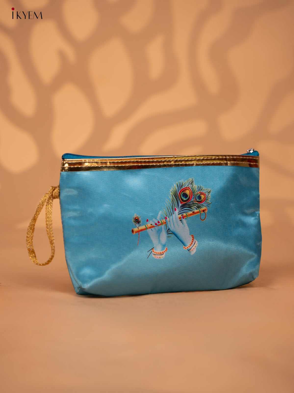 Digital Printed Krishna Flute Purse with Zipper - KC28125