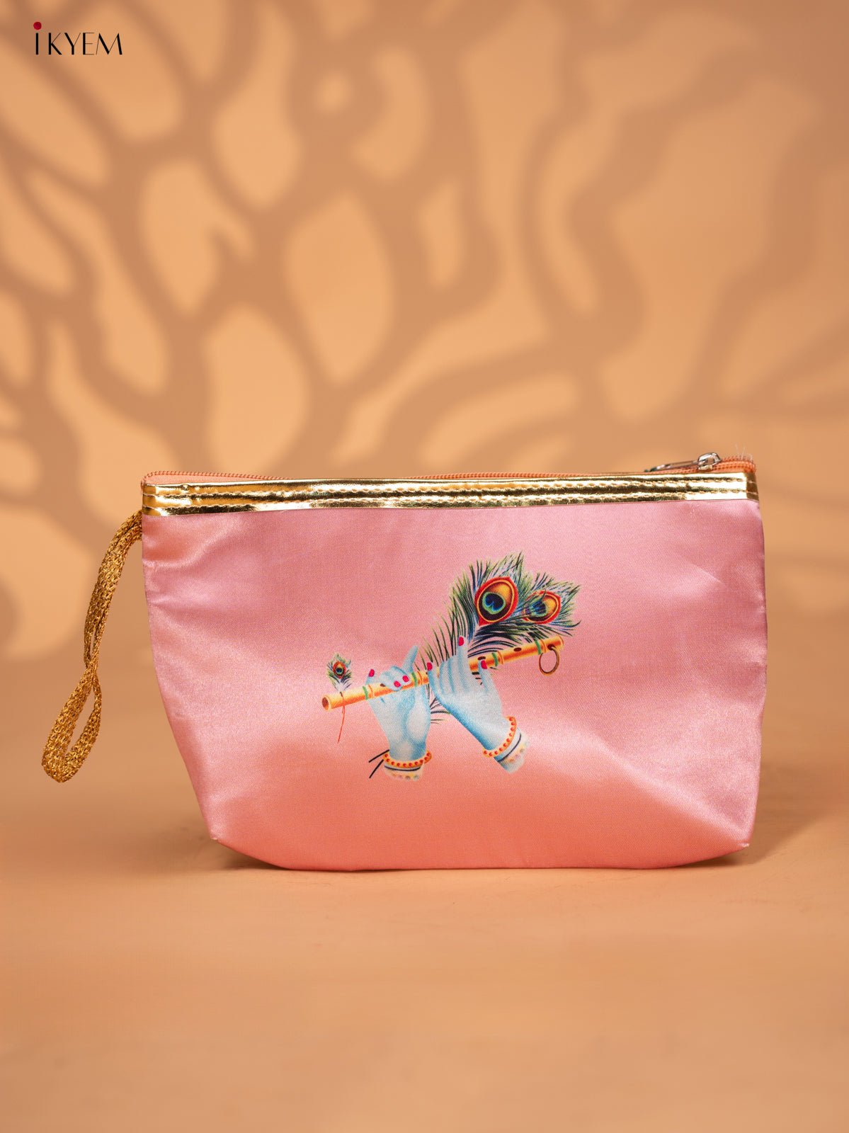 Digital Printed Krishna Flute Purse with Zipper - KC28125