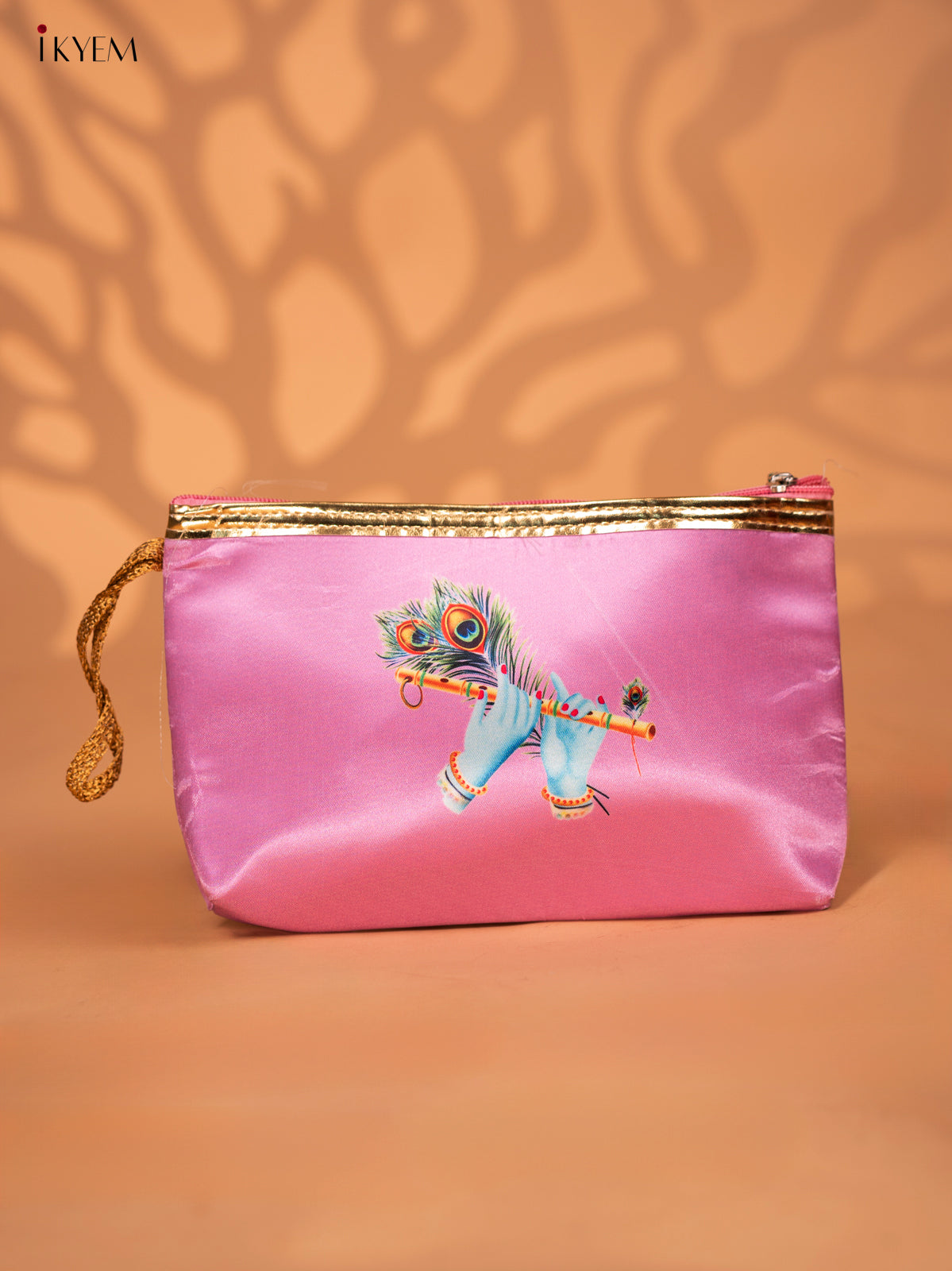 Digital Printed Krishna Flute Purse with Zipper - KC28125