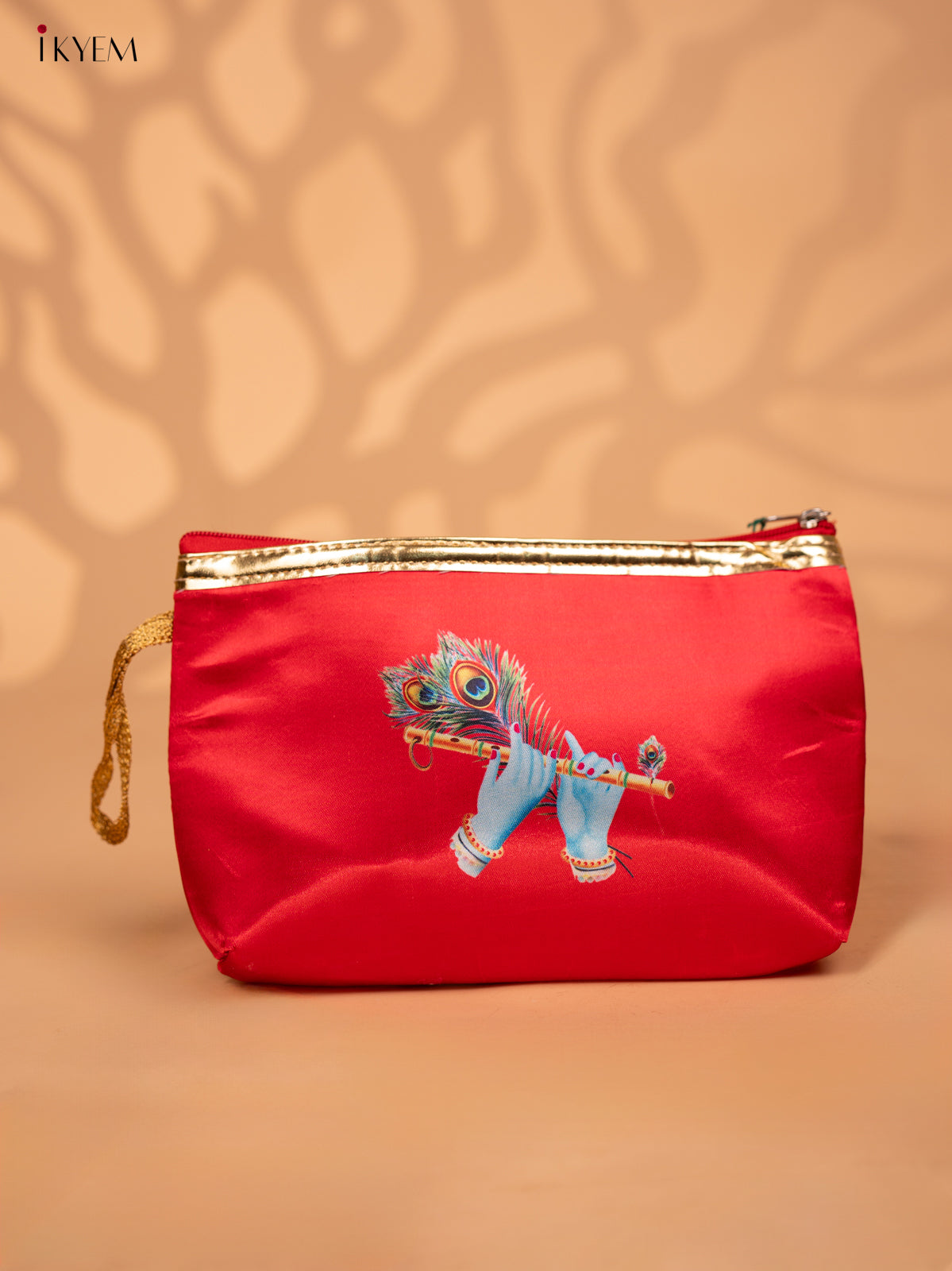 Digital Printed Krishna Flute Purse with Zipper - KC28125
