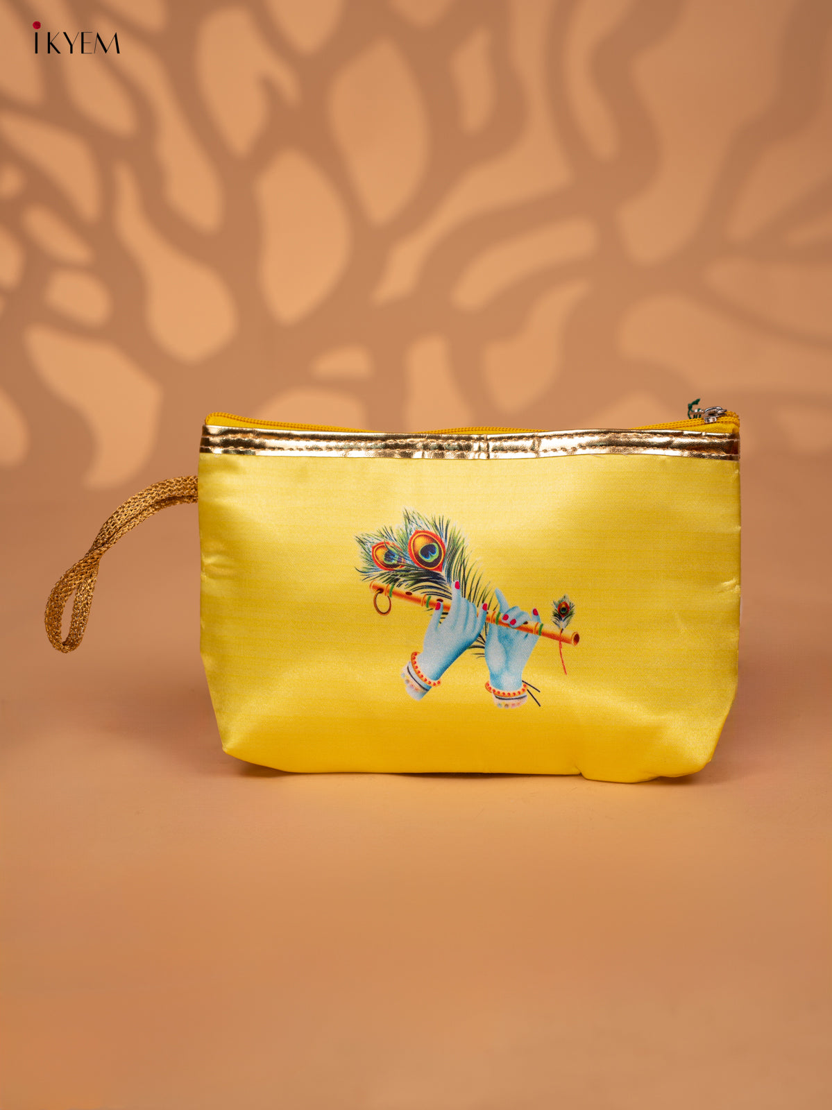 Digital Printed Krishna Flute Purse with Zipper - KC28125