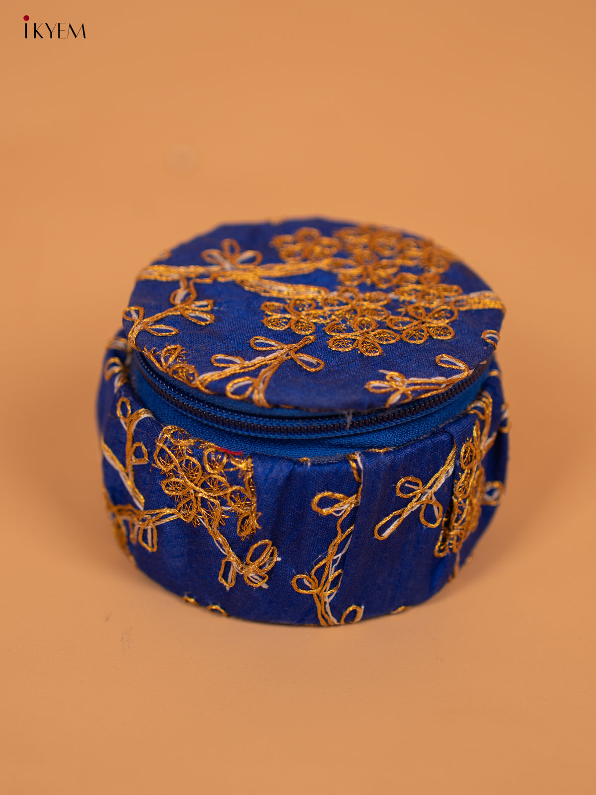 Golden Zari Embroidered Bangle Box - KC29114