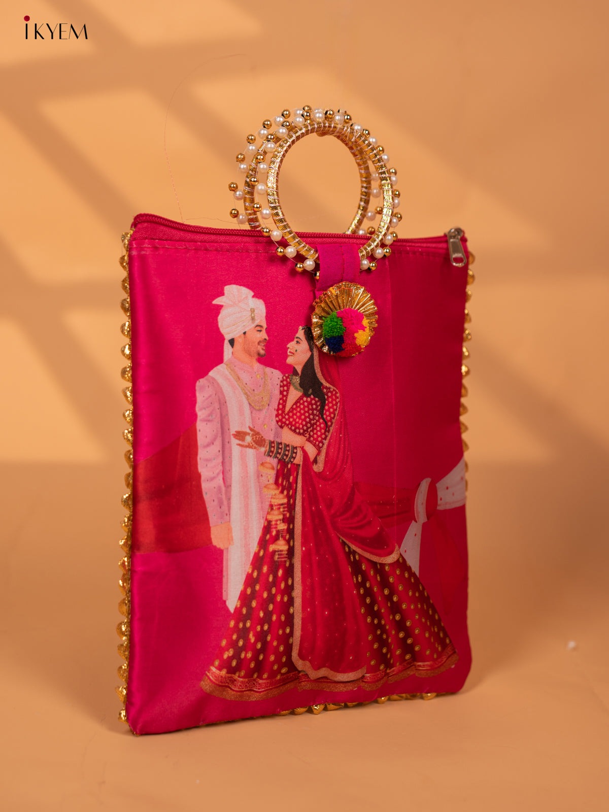 Wedding Couple Digital Printed Bag with Bangle handle - KC29120