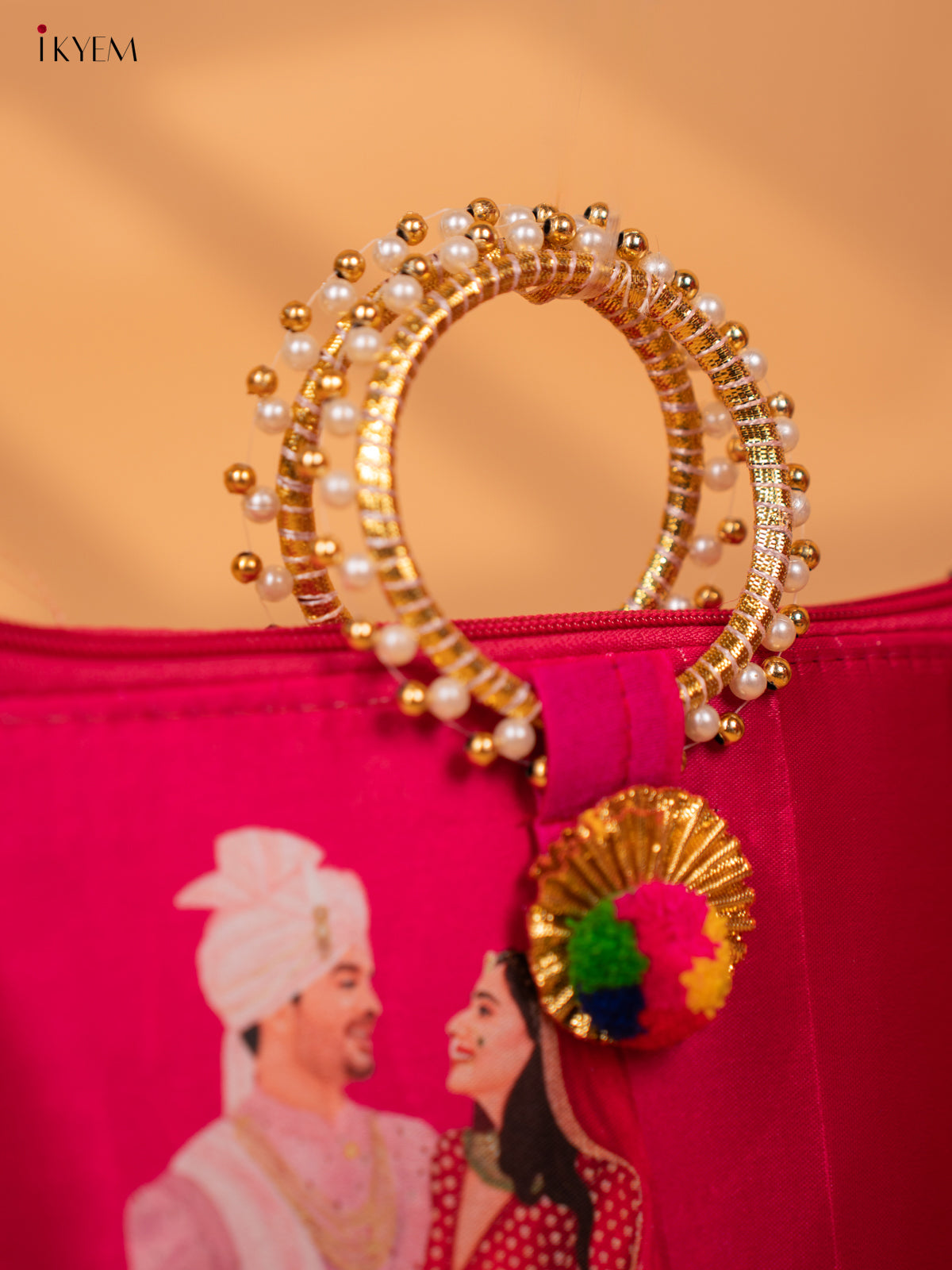 Wedding Couple Digital Printed Bag with Bangle handle - KC29120