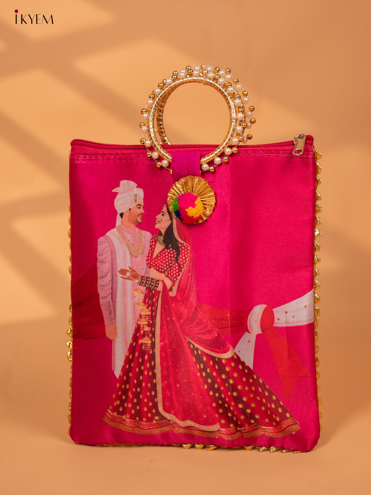 Wedding Couple Digital Printed Bag with Bangle handle - KC29120