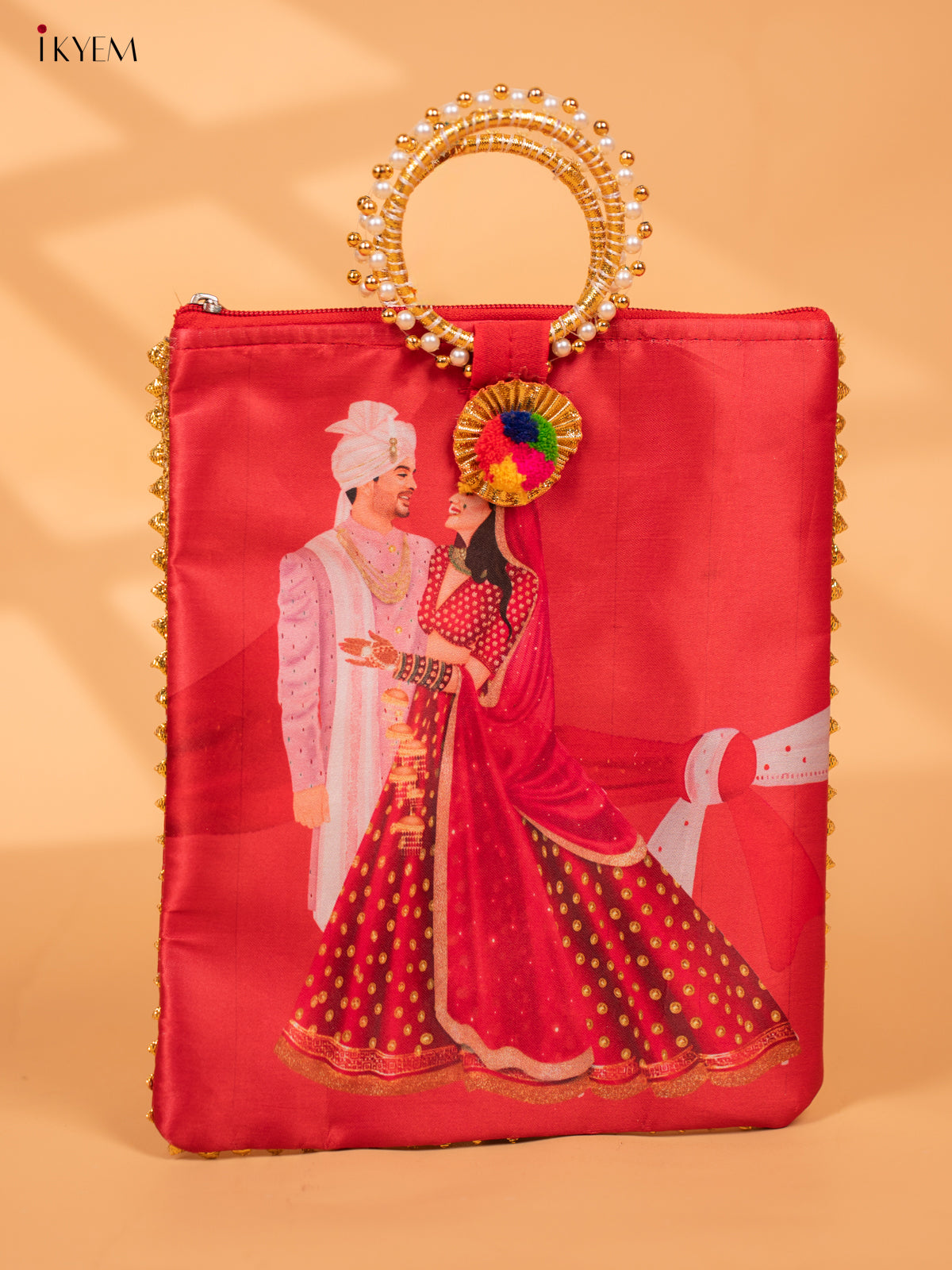 Wedding Couple Digital Printed Bag with Bangle handle - KC29120
