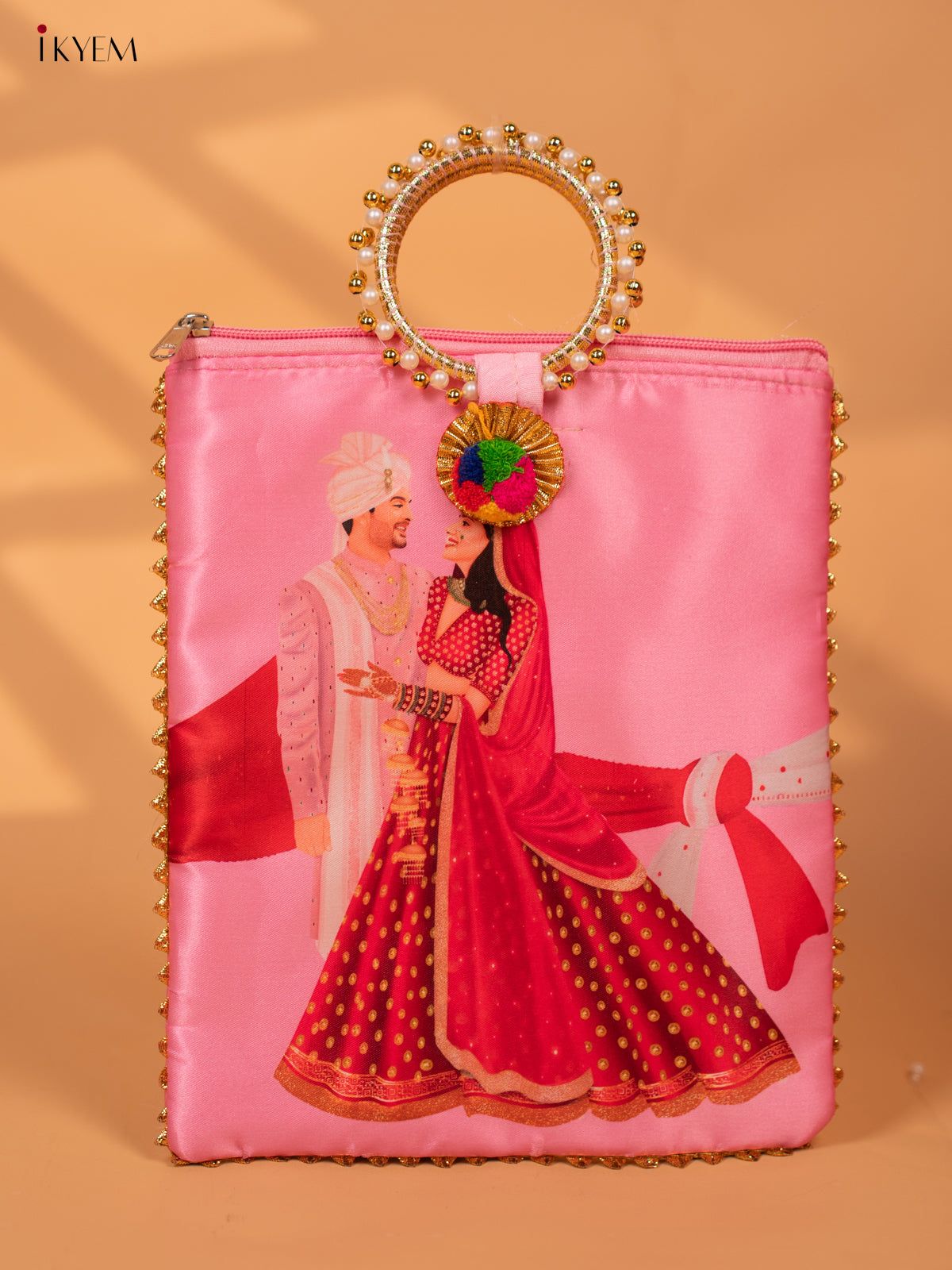 Wedding Couple Digital Printed Bag with Bangle handle - KC29120