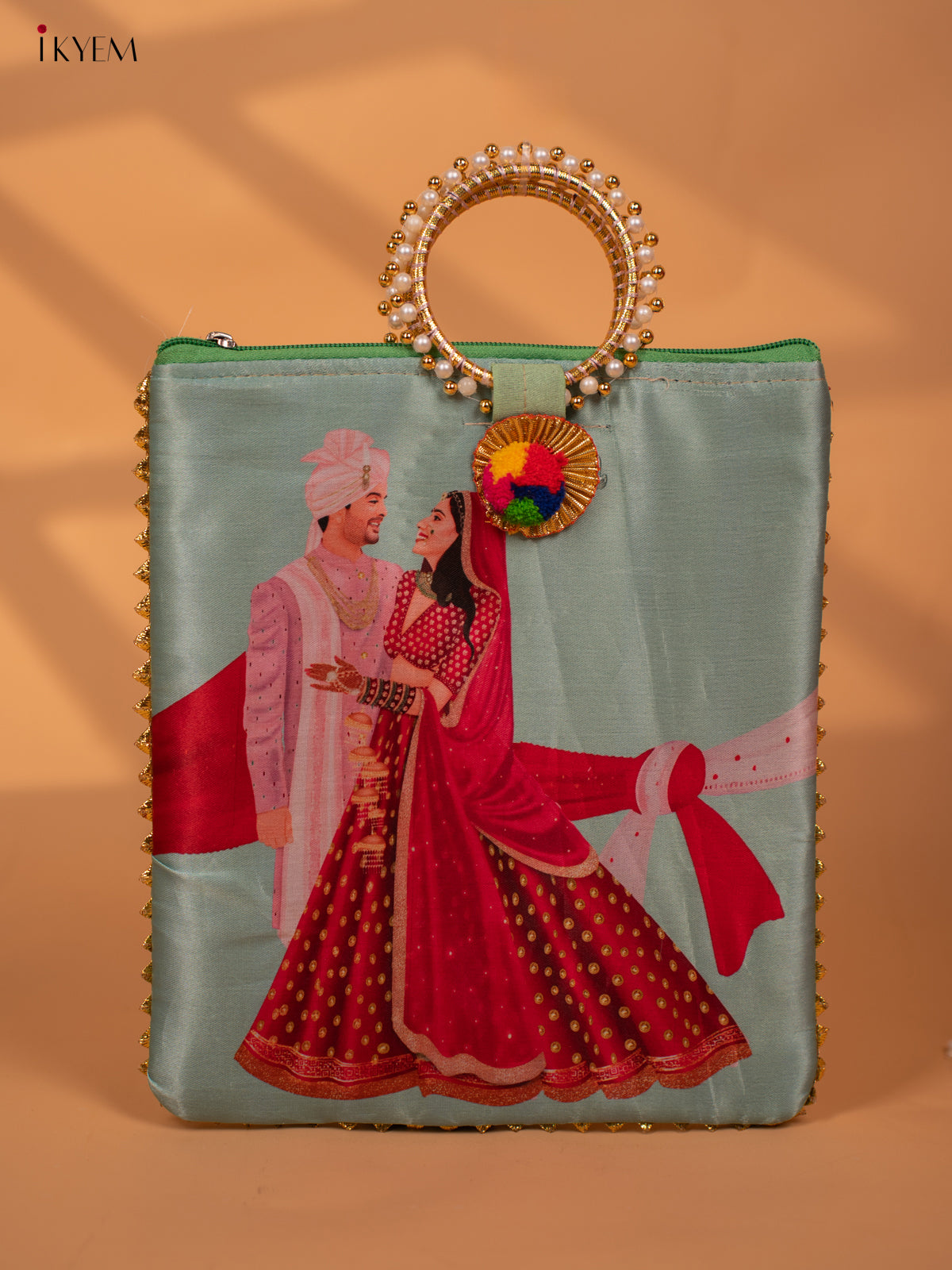 Wedding Couple Digital Printed Bag with Bangle handle - KC29120