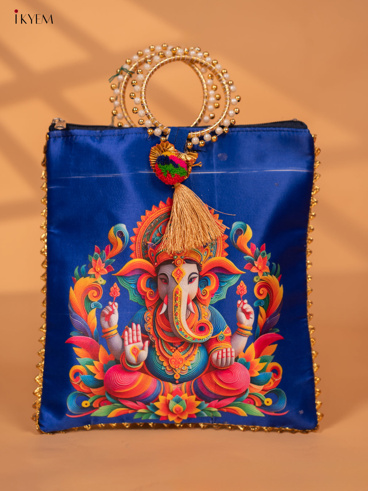 Ganesha Digital Printed Bag with Bangle handle - KC29121