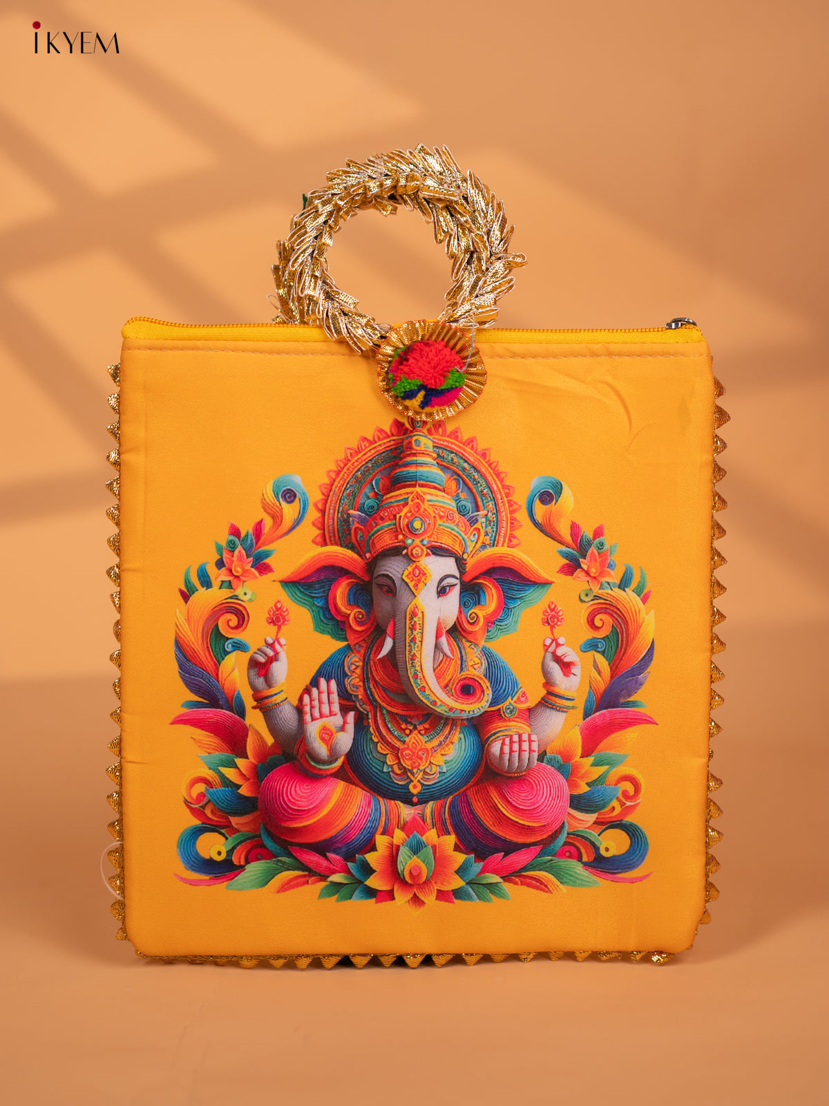 Ganesha Digital Printed Bag with Bangle handle - KC29121