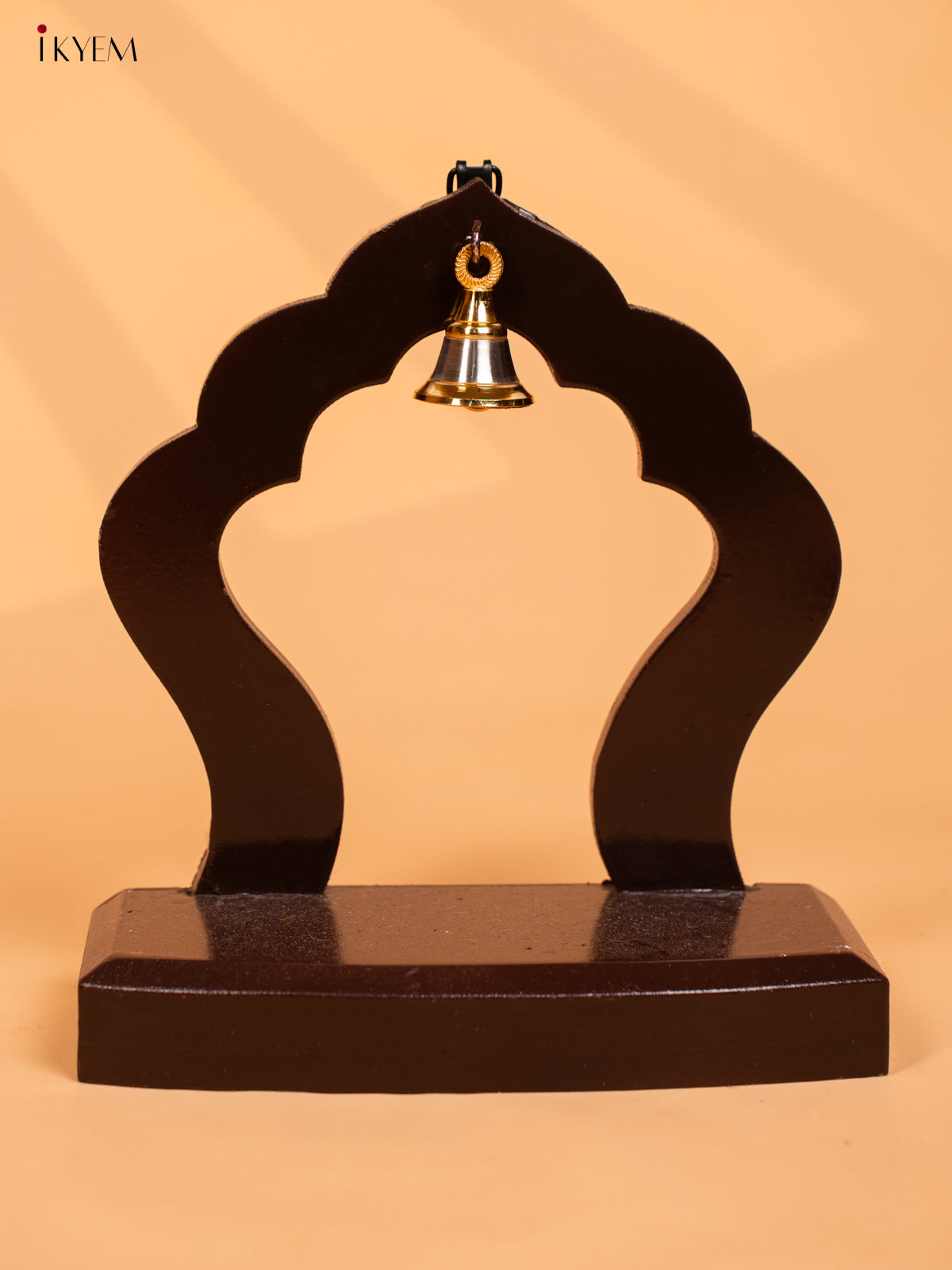 Small arch wooden wall frame with bell - Brown - KD01129