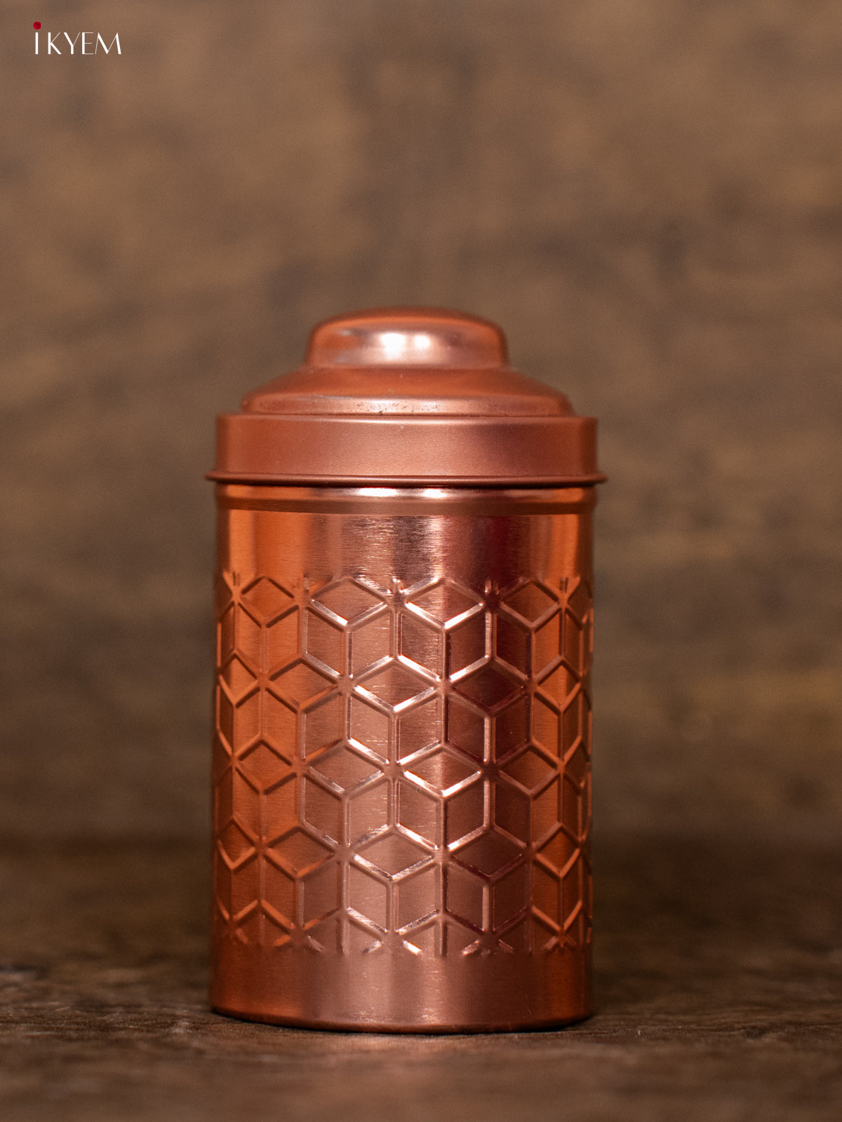 Dry Fruit Round Tin Jar - Copper - 4.5 Inch KD01146