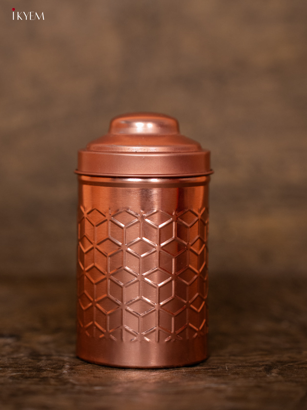 Dry Fruit Round Tin Jar - Copper - 4.5 Inch KD01146