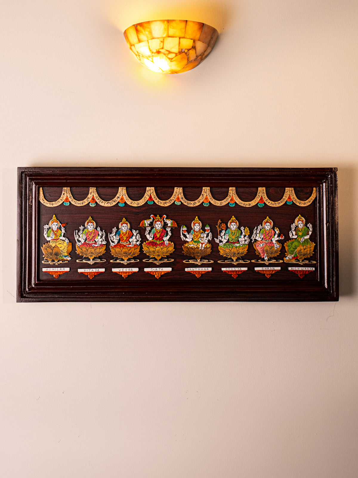 Mysore Rosewood Inlay 3D Panel -Ashtalakshmi - KD02115