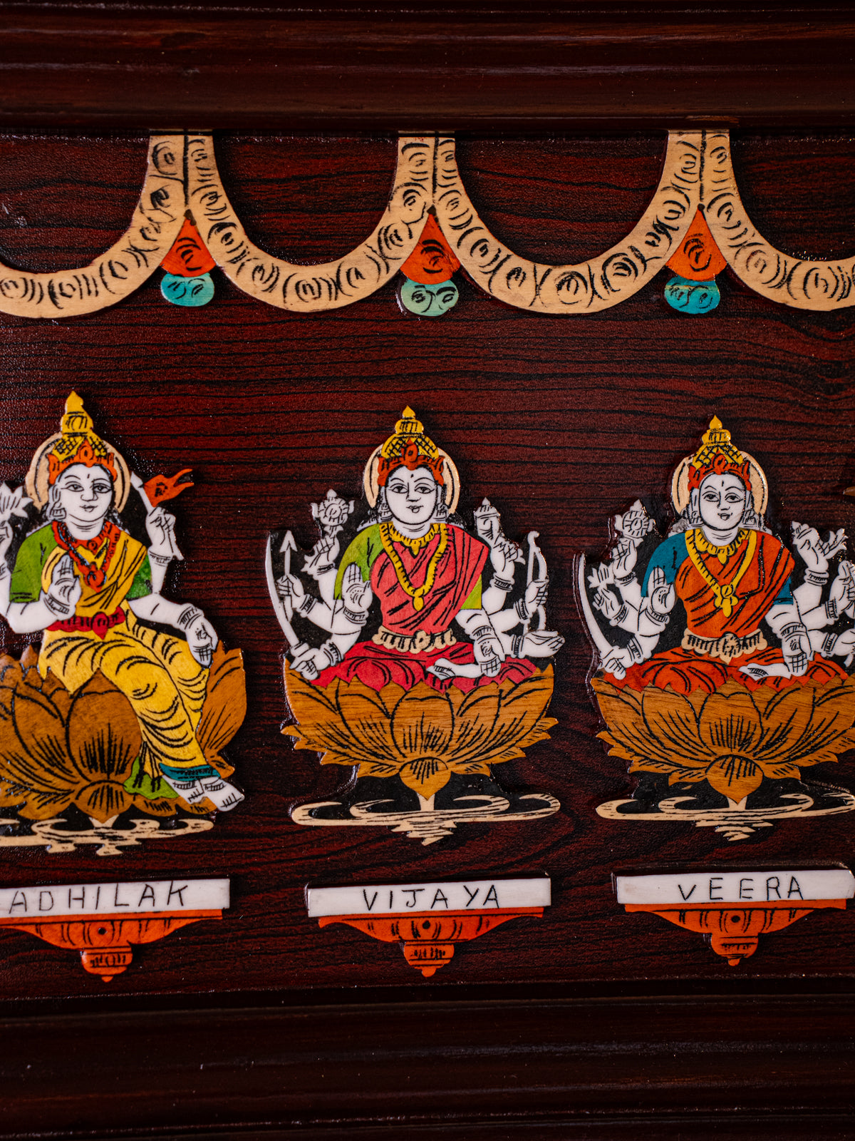 Mysore Rosewood Inlay 3D Panel -Ashtalakshmi - KD02115