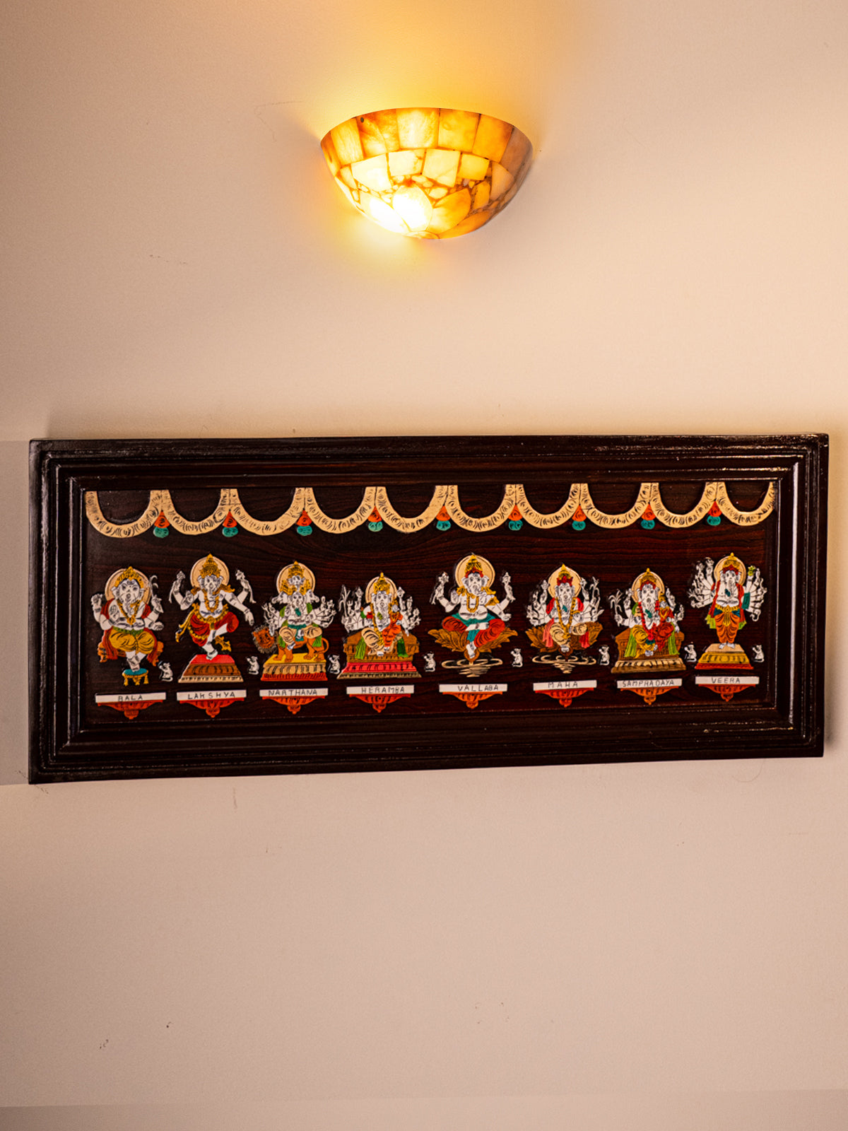 Mysore Rosewood Inlay 3D Panel -Ganesha - KD02116