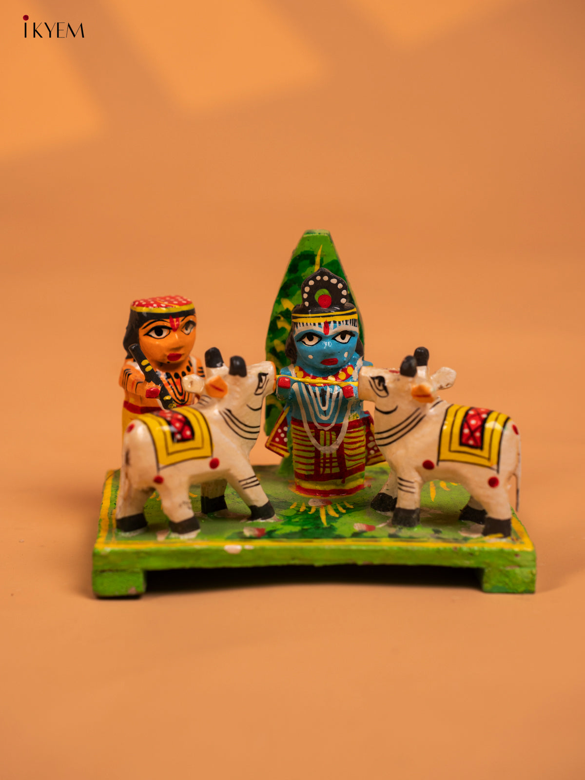 Wooden Kondapalli Hand Painted Krishna Story Set - KD04115