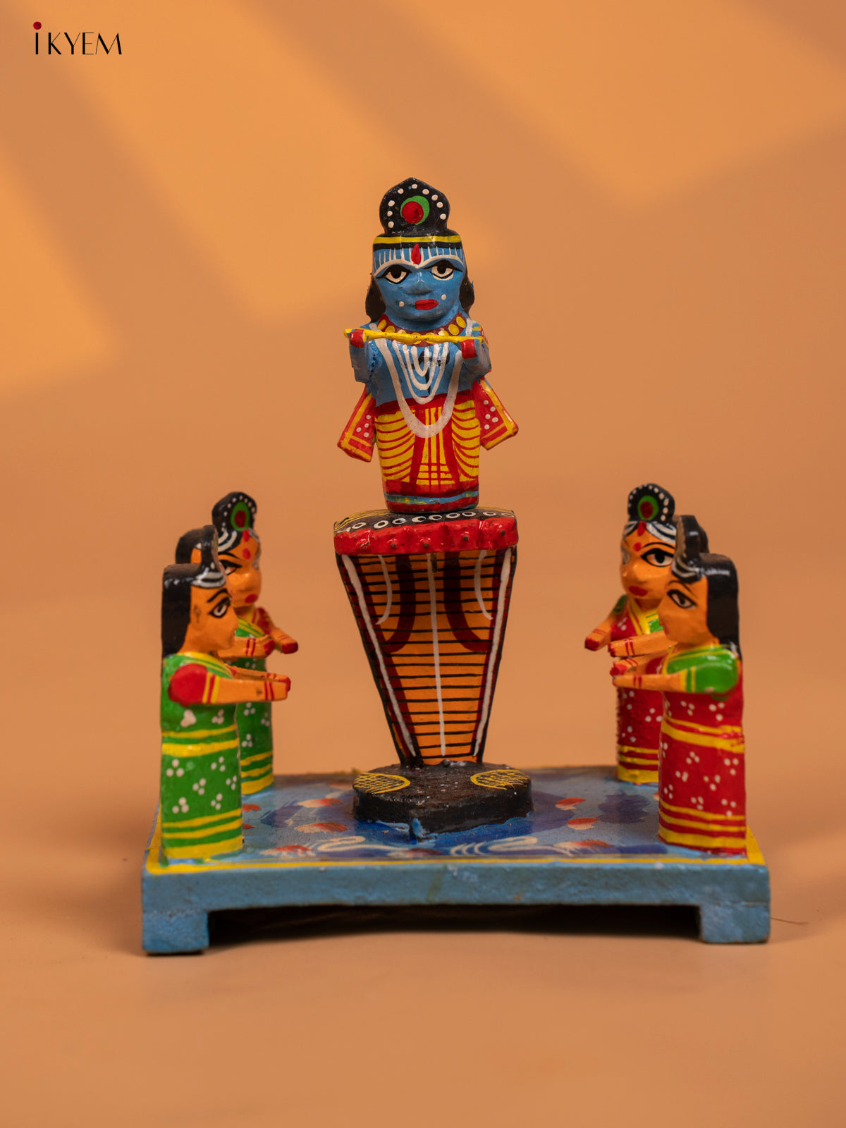 Wooden Kondapalli Hand Painted Krishna Story Set - KD04115