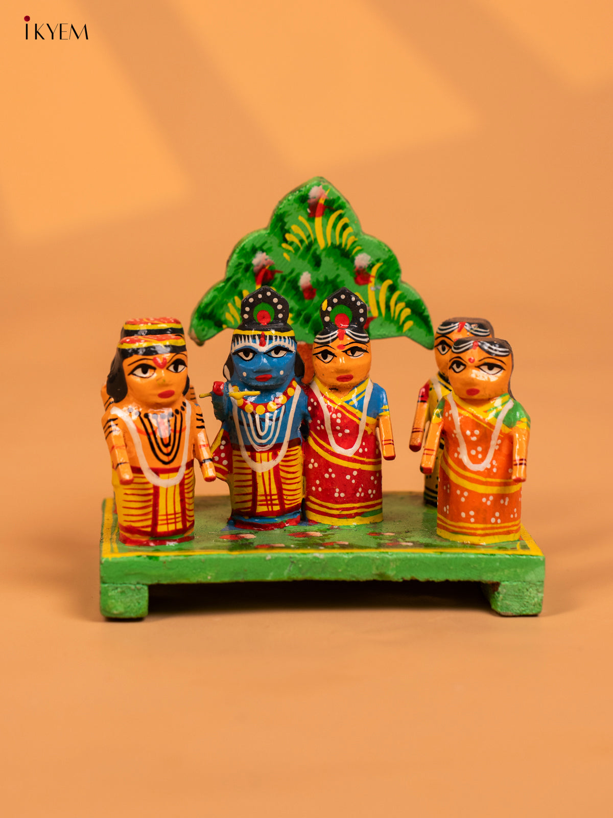 Wooden Kondapalli Hand Painted Krishna Story Set - KD04115