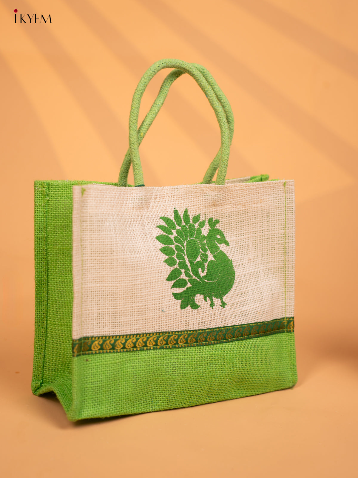 Jute bag peacock - Green - KD04125