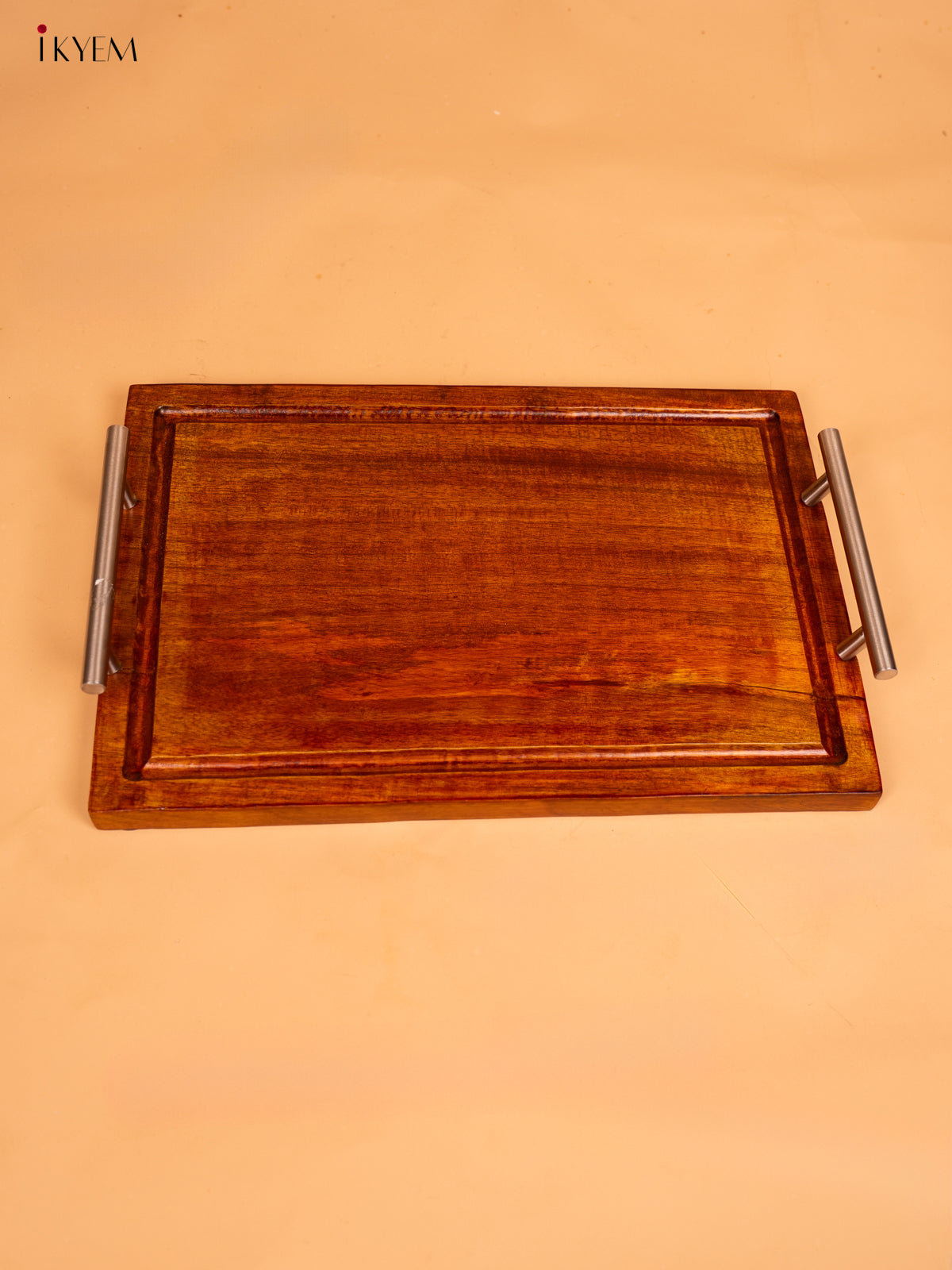 Wooden Tray with Metal handle - KD09113