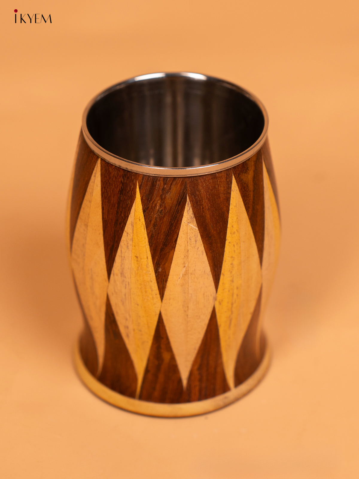 Stainless Steel Mug with Wooden Finish - KD09115