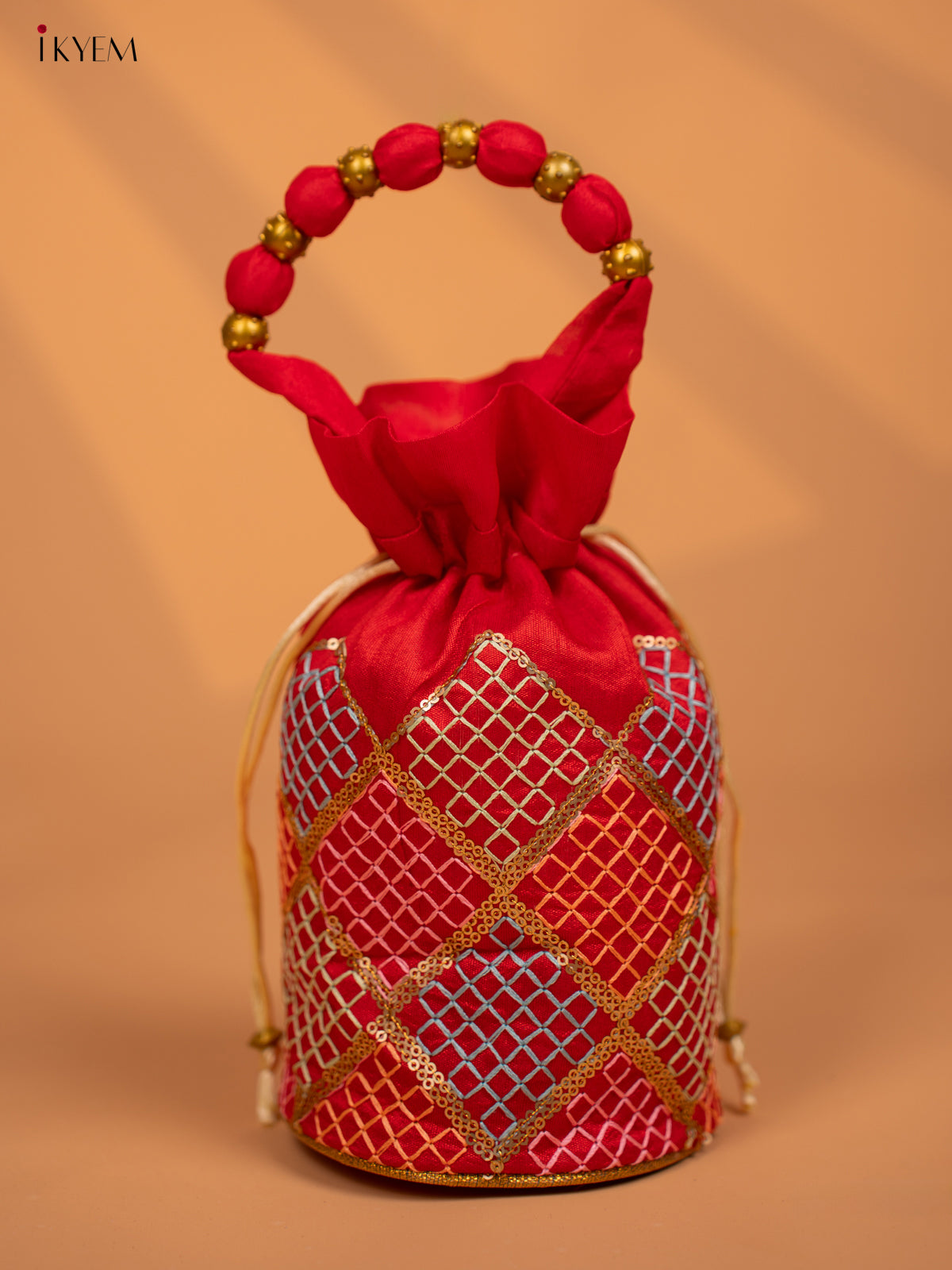 Designer Embroidered Potli Bag - Multicolour - KD09117