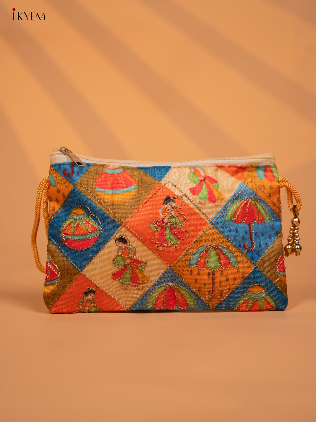 Designer Embroidered Multi - Colour pouch - KD09128