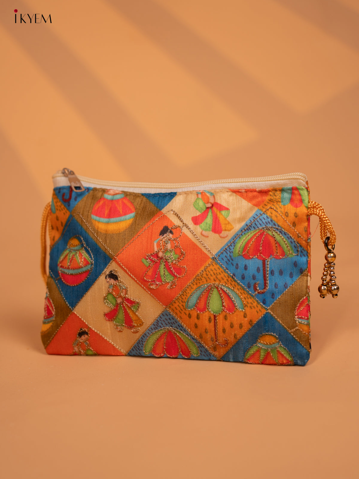 Designer Embroidered Multi - Colour pouch - KD09128