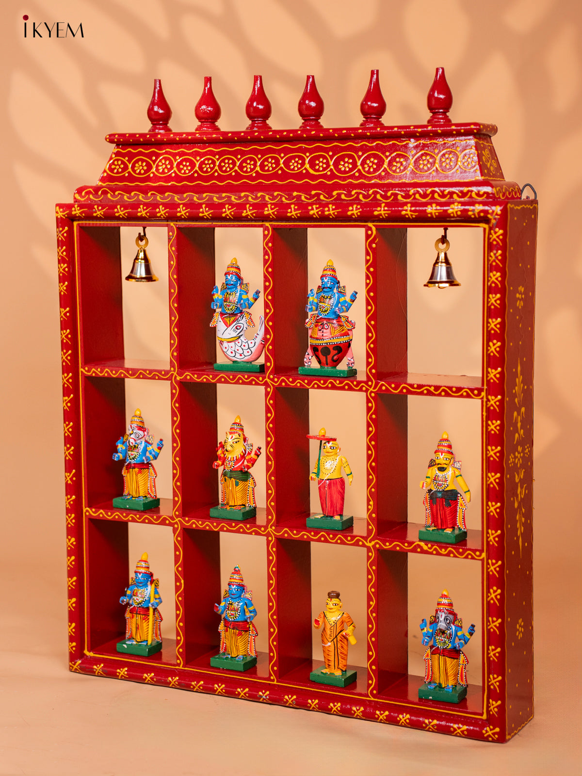 Wooden Frame With Kondapalli Dasavatharam Idol Set - KD22140