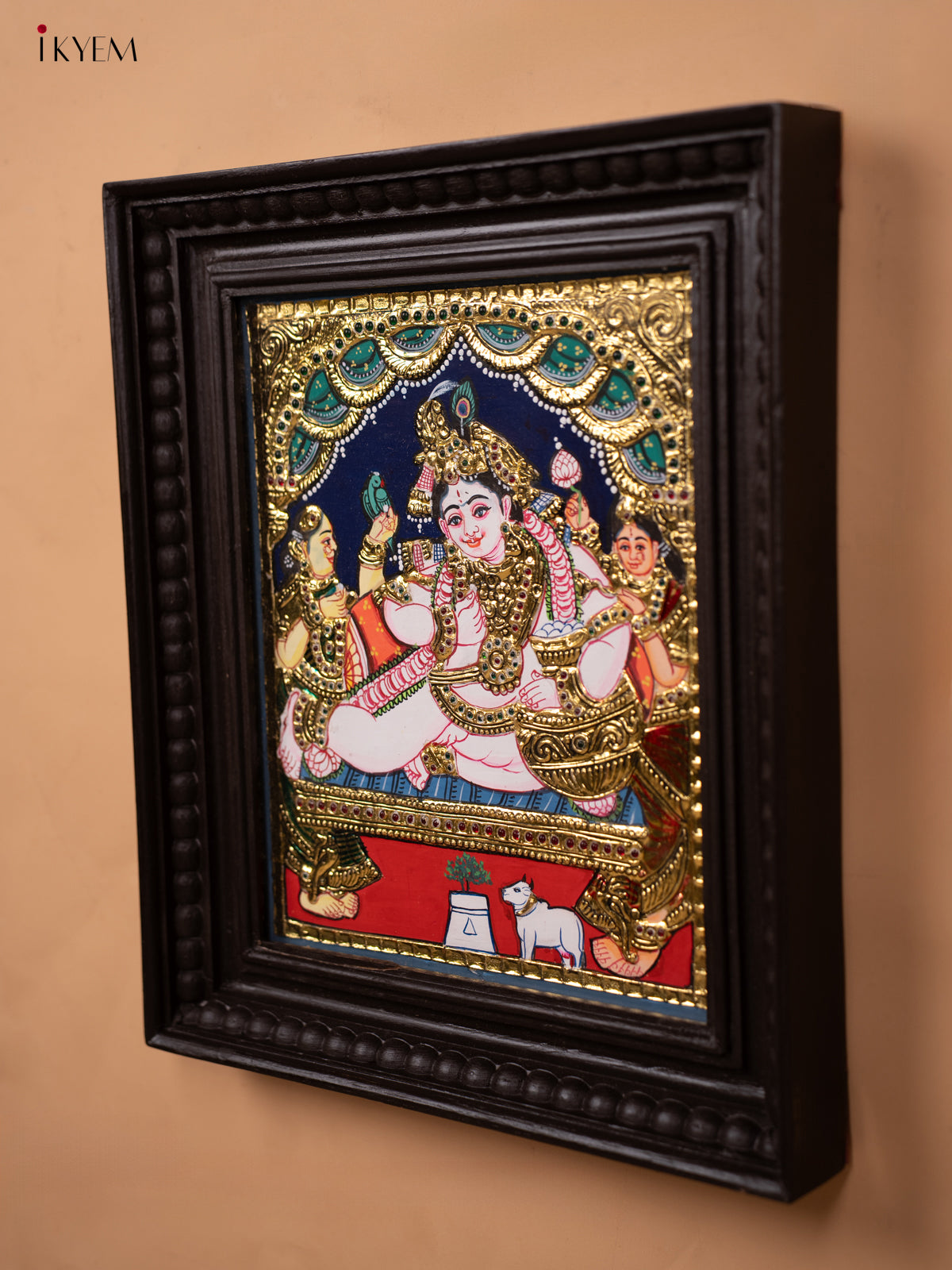Butter Krishna Tanjore painting - Tanjore Painting (15x13) - KD17129