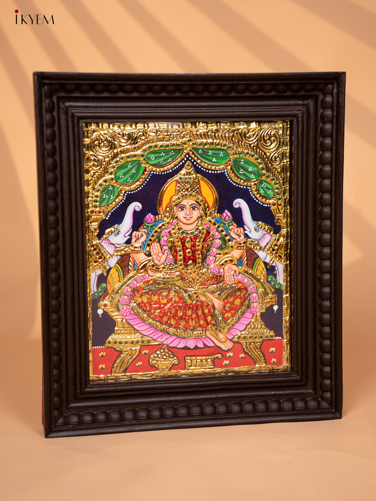 Gajalakshmi - Tanjore Painting (15x13) Red - KD17133