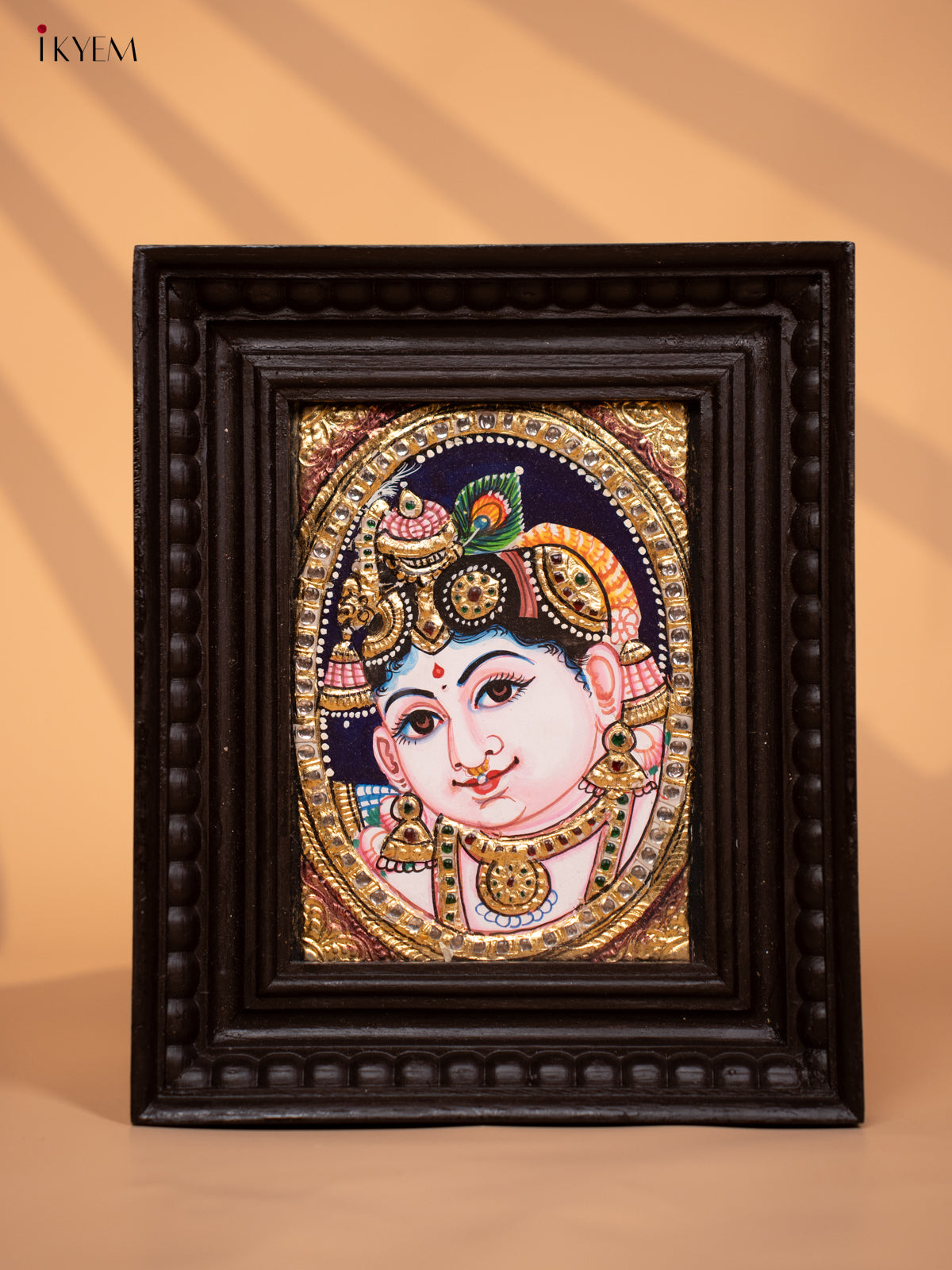 Sri Krishna - Tanjore Painting (11x9) - KD17141