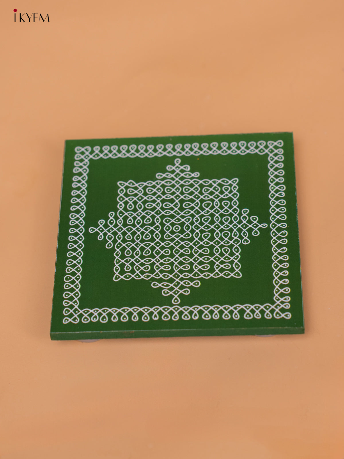 Wooden Square Kolam Manai (6x6) Sikku Kolam - KD18179