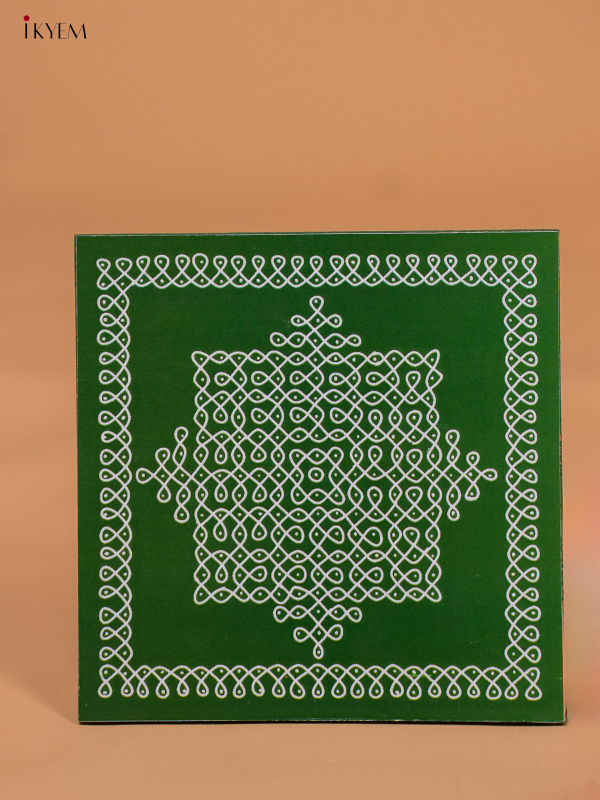 Wooden Square Kolam Manai (6x6) Sikku Kolam - KD18179