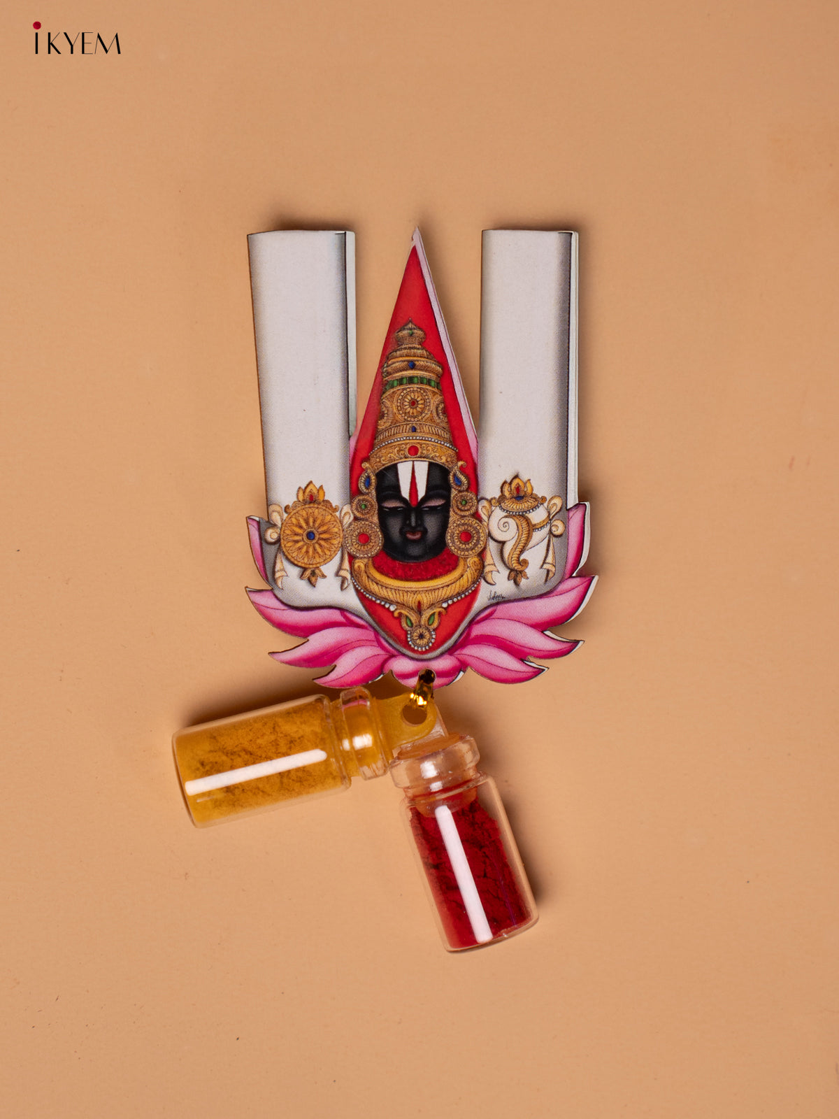 Haldi Kumkum bottle set - Tirupati Balaji - KD22126