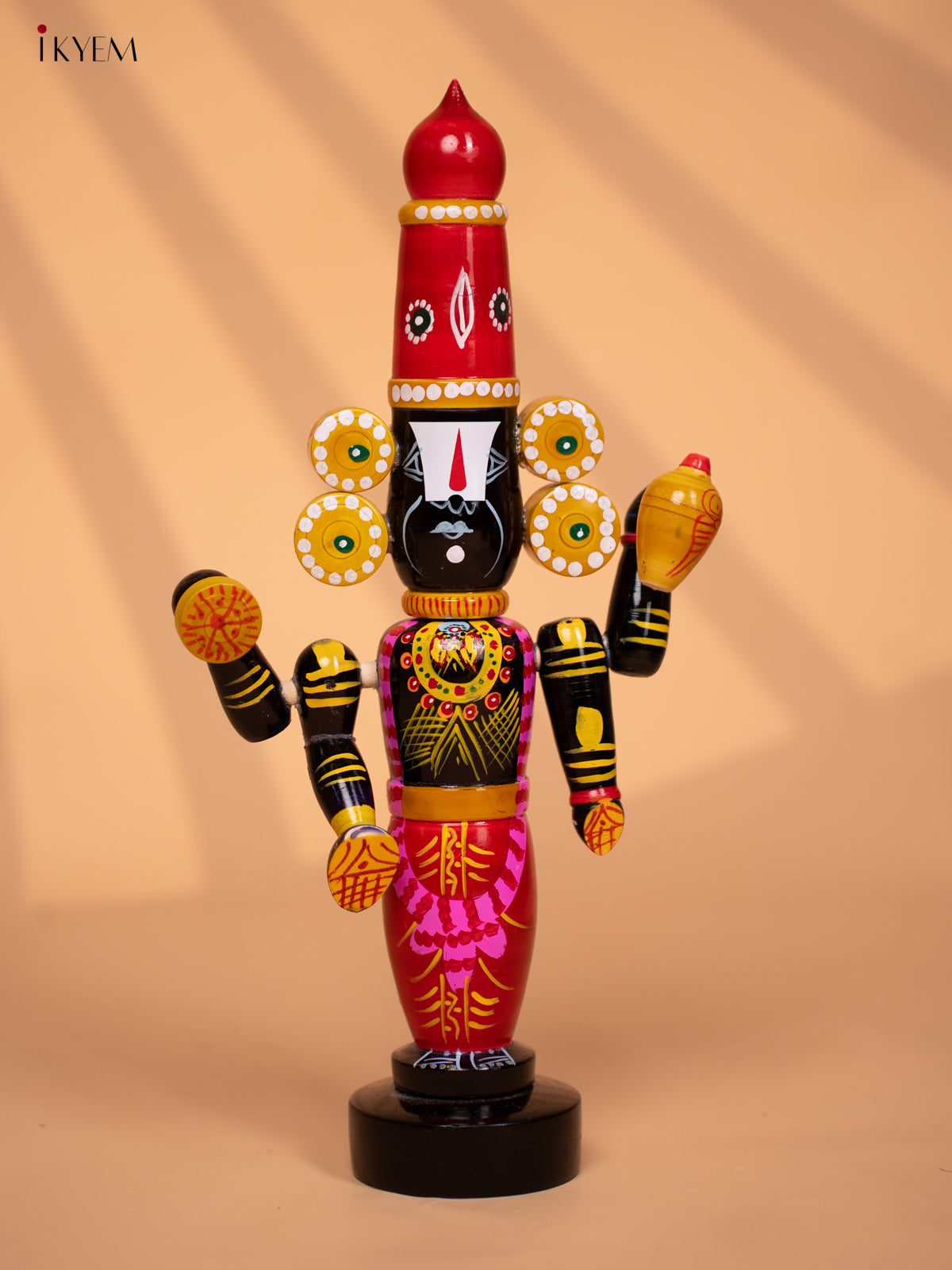 Wooden HandPainted Lord Venkateshwara idol 16 inch - KD24111
