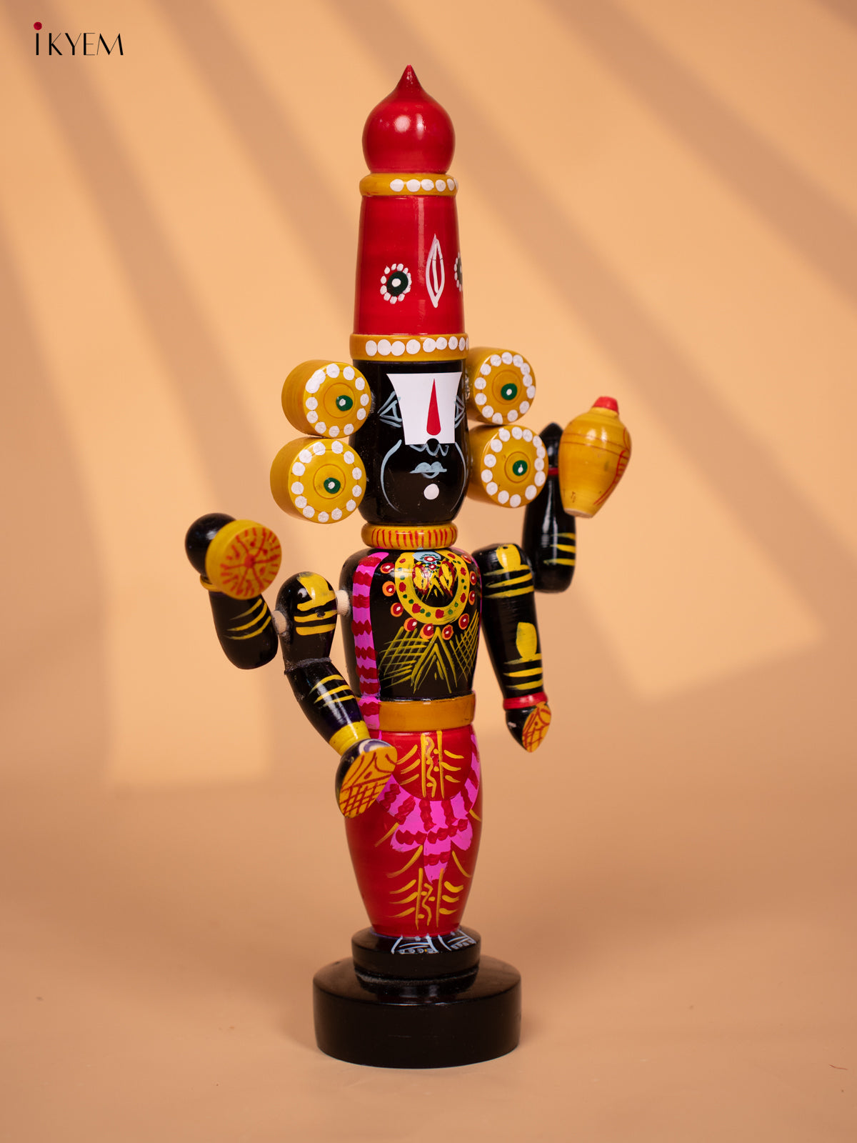 Wooden HandPainted Lord Venkateshwara idol 16 inch - KD24111