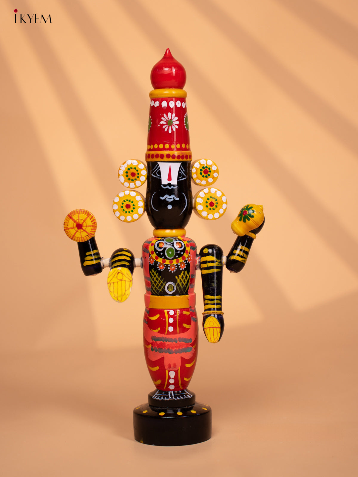 Wooden HandPainted Lord Venkateshwara idol 16 inch - KD24113