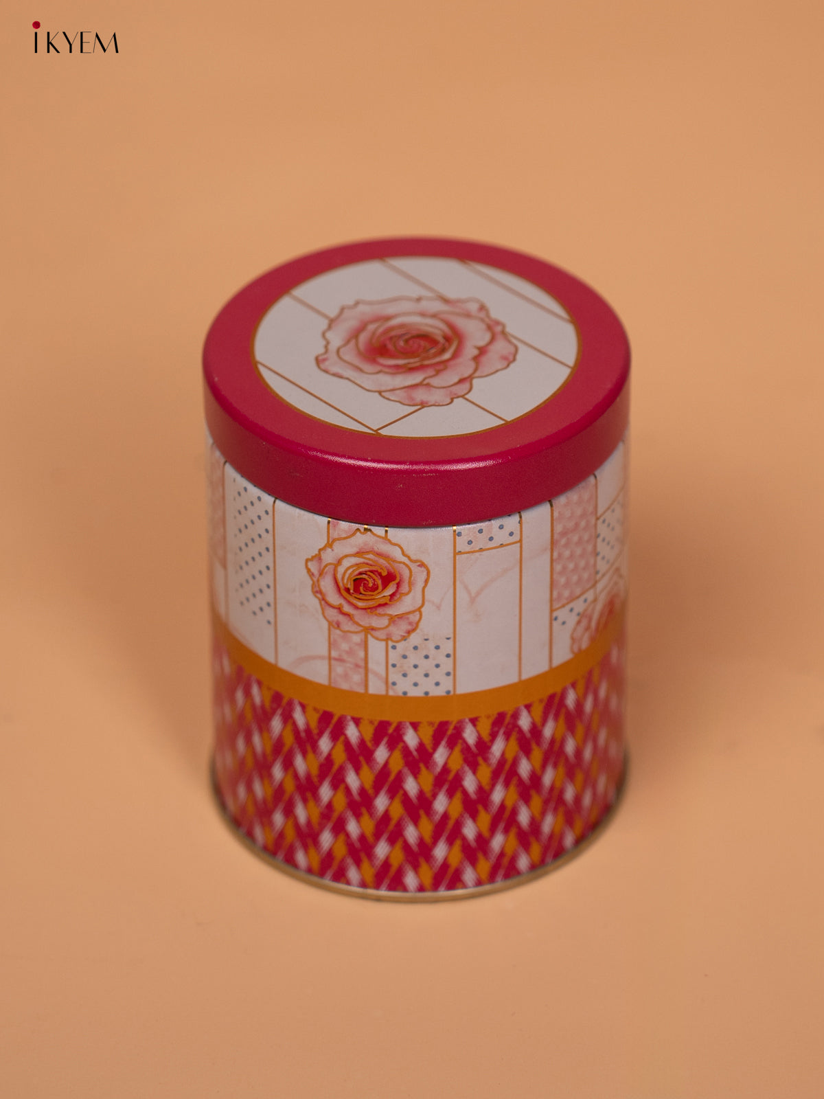 Digital Printed Dry Fruit & Snacks Tin Jar -4 Inch - Pink- KD24125
