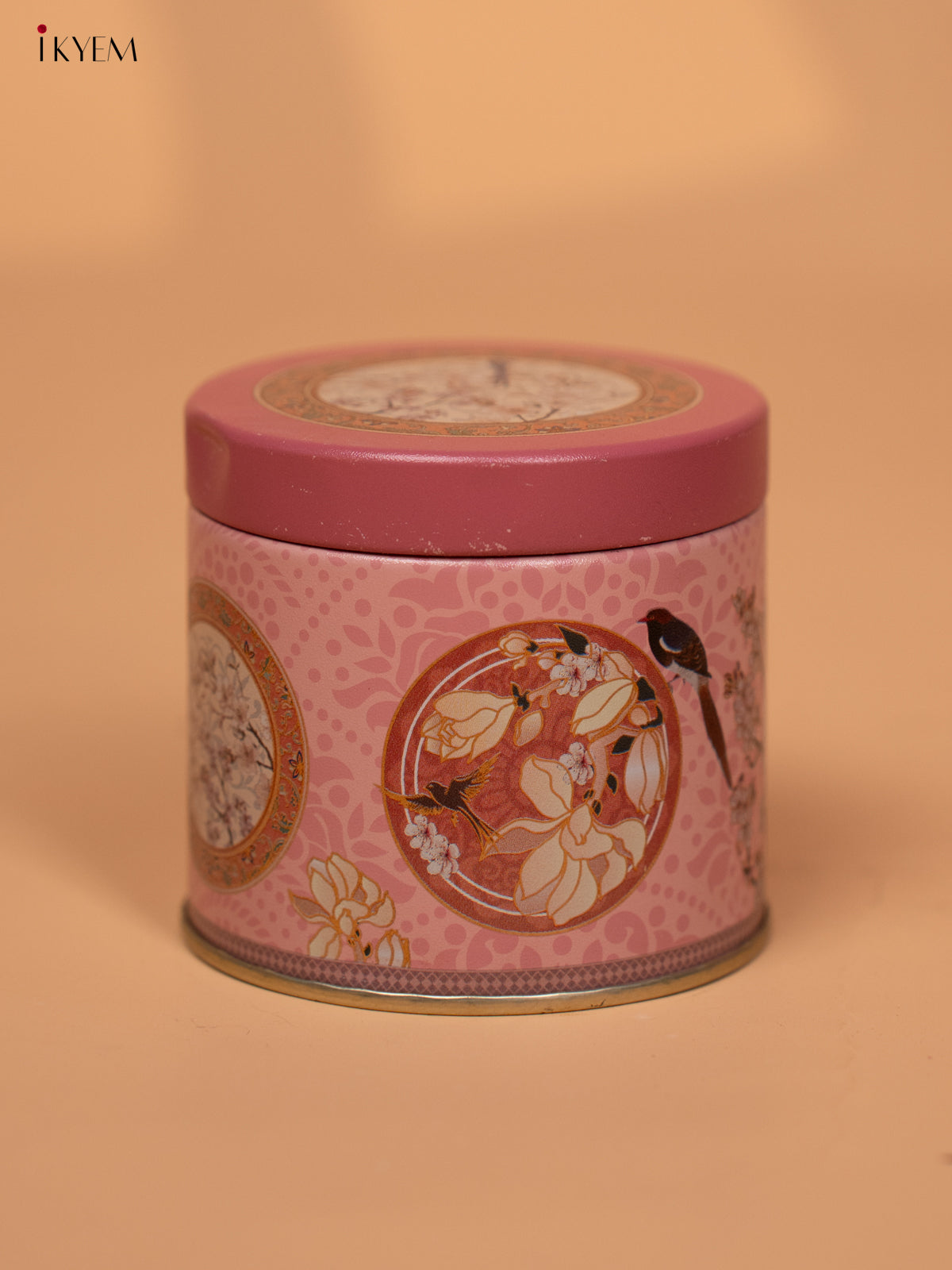 Digital Printed Dry Fruit & Snacks Tin Jar - Pink 3 Inch - pink - KD24126