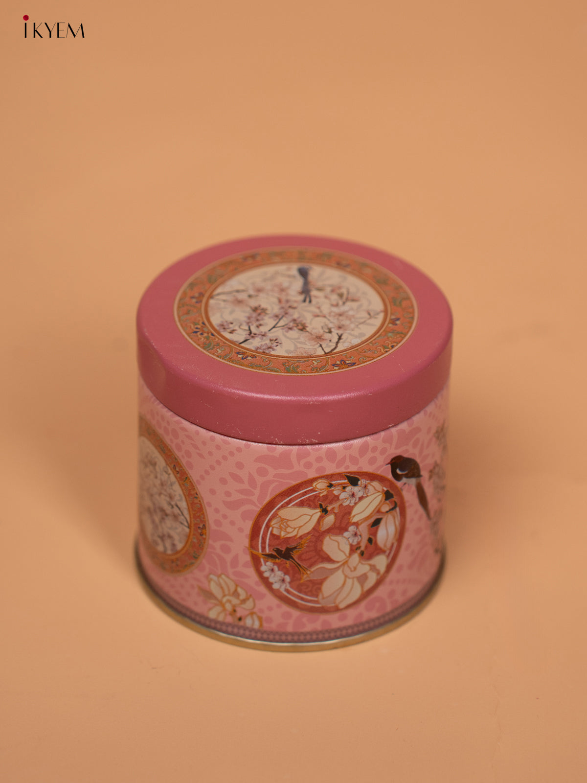 Digital Printed Dry Fruit & Snacks Tin Jar - Pink 3 Inch - pink - KD24126