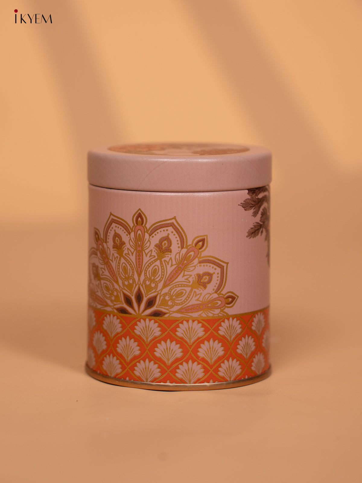 Digital Printed Dry Fruit & Snacks Tin Jar - 4 Inch - pink - KD24130