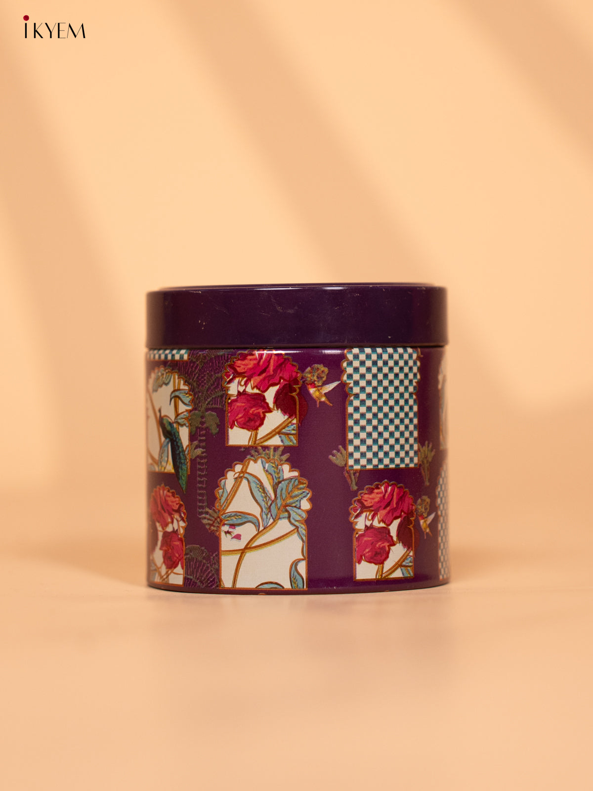 Digital Printed Dry Fruit & Snacks Tin Jar - 3 Inch Purple - KD24133